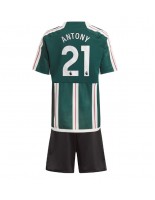 Manchester United Antony #21 Venkovní dres pro děti 2023-24 Krátký Rukáv (+ trenýrky)